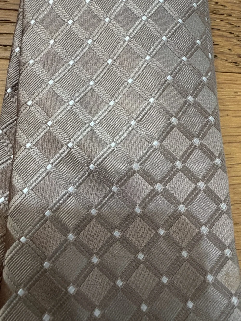 Michael Kors gold tan formal professional Geometric Silk Men’s Neck Tie VGUC